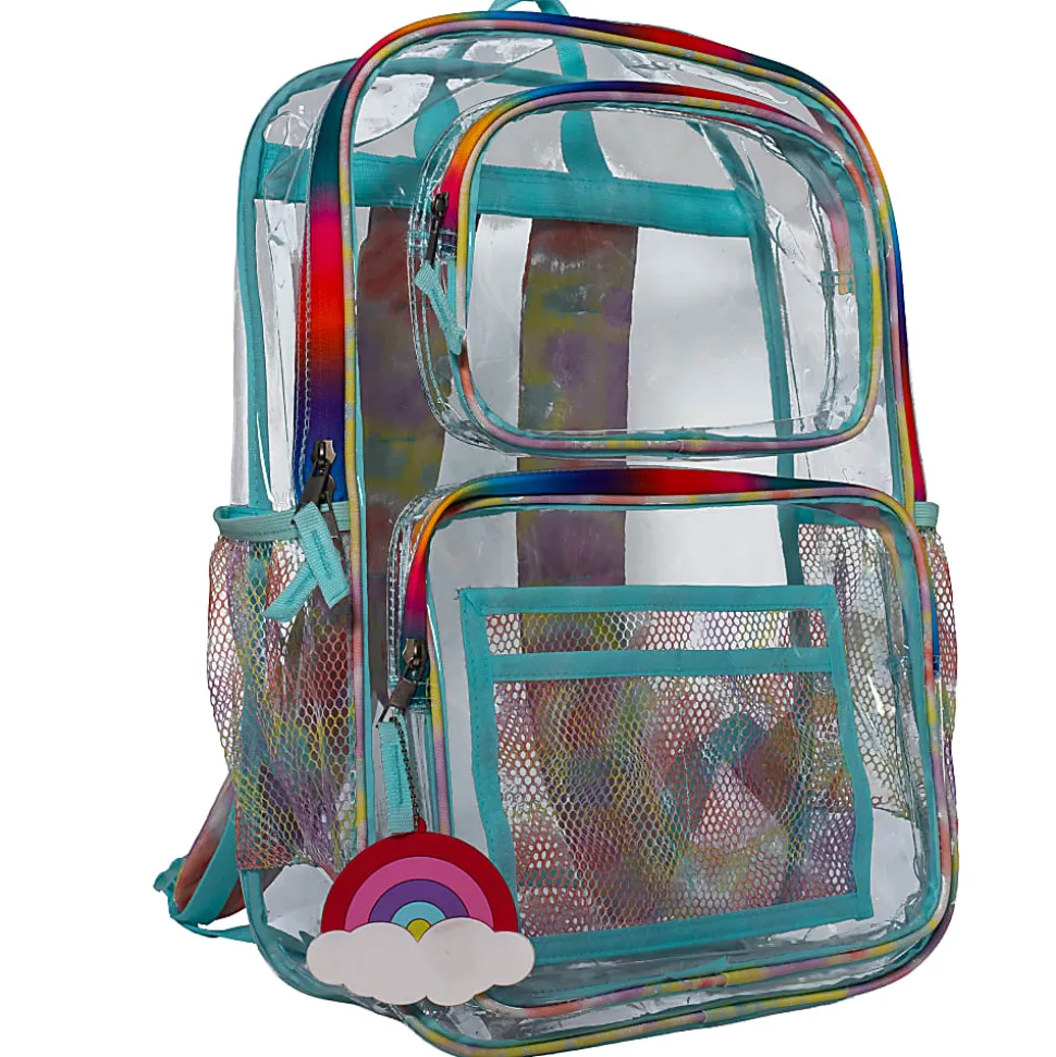 Accessory Innovations Clear Backpack, Transparent/Swirl Tie-Dye Trim, Total Qty 1