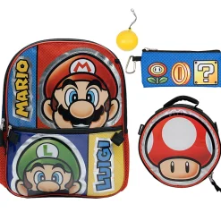 Accessory Innovations 5-Piece Backpack Set, Super Mario Brothers