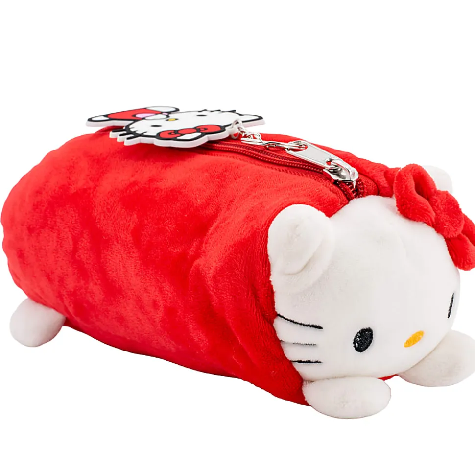Accessory Innovations Plush Gadget Pencil Case, Hello Kitty, 7-1/2" x 3-1/2" x 2-1/2", Red