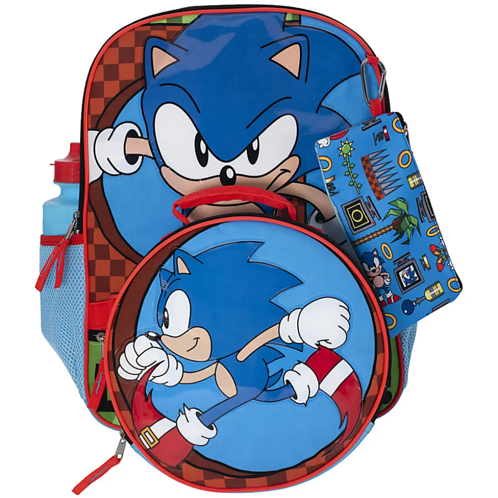 Accessory Innovations Sonic The Hedgehog 5-Piece Backpack Set, Blue