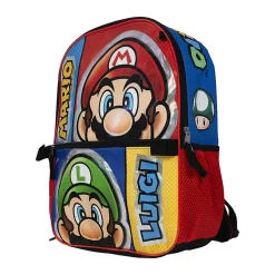 Accessory Innovations Super Mario Brothers 5-Piece Backpack Set, Red/Blue