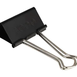 ACCO® Binder Clips, Large, Black, Box Of 12