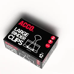 ACCO® Binder Clips, Large, Black, Box Of 12