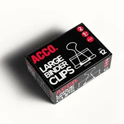 ACCO® Binder Clips, Large, Black, Box Of 12