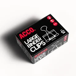 ACCO® Binder Clips, Large, Black, Box Of 12