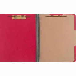 ACCO® ColorLife® PRESSTEX® 4-Part Classification Folders, Letter, Red, Box of 10 - 2" Folder Capacity - A7015649