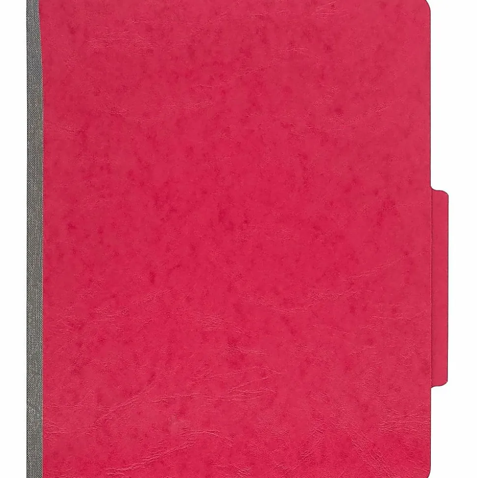 ACCO® ColorLife® PRESSTEX® 4-Part Classification Folders, Letter, Red, Box of 10 - 2" Folder Capacity - A7015649