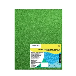 Acco Glitter EVA Foam Sheets, Letter Size, Green, Pack Of 10 Sheets