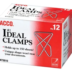 ACCO® Ideal Paper Butterfly Clamp, #1 Size (Large), Box Of 12