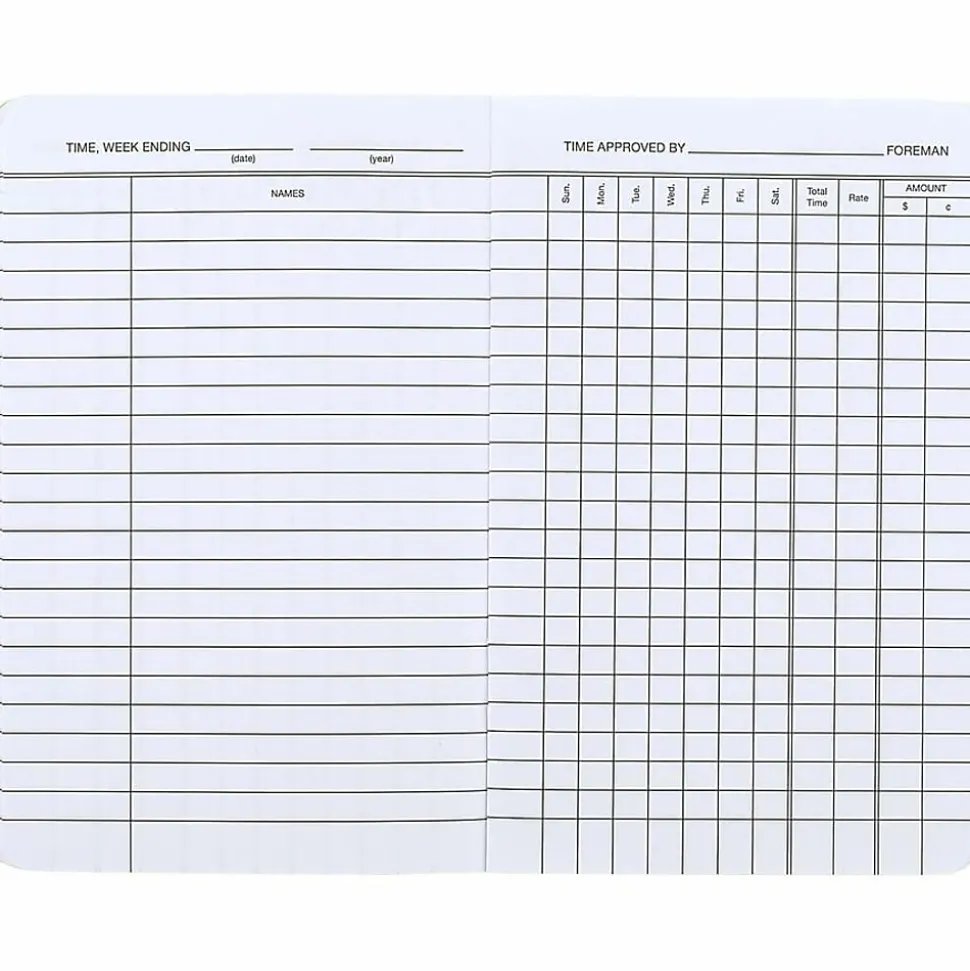 ACCO® / Wilson Jones® Foreman's Pocket-Size Time Book, 2 Pages Per Week, 6.75" x 4.12"