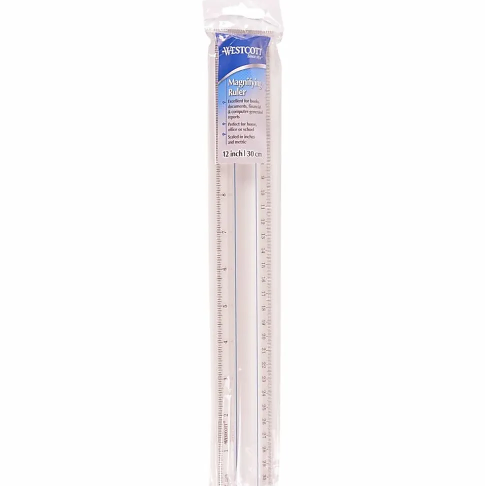 Acme Magnifying Ruler, Clear, 12"