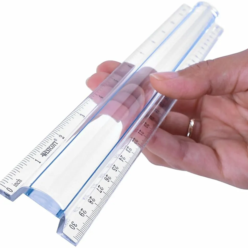 Acme Magnifying Ruler, Clear, 12"