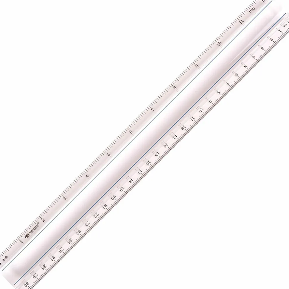 Acme Magnifying Ruler, Clear, 12"
