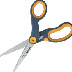 Acme United Titanium Nonstick Scissors, 8", Pointed, Gray/Yellow, Pack Of 3