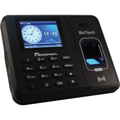 Acroprint BioTouch Time Clock, 500 Employees, 5"H x 6"W x 1-1/2"D, Black