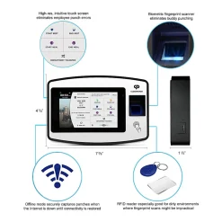 Acroprint CloudPunch Touch Tablet Time Clock, 150 Employees, 6-9/16