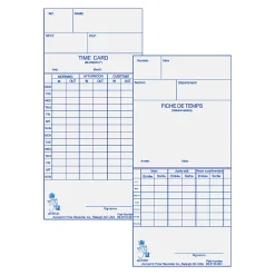 Acroprint Weekly/Bi-Weekly Time Cards For Acroprint ATR120 Electronic Time Clock, 2-Sided, 10" x 4", Beige, Pack Of 250