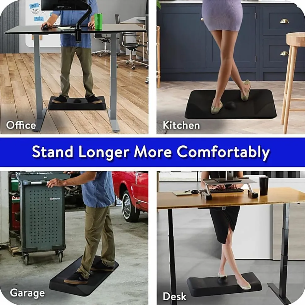 Active Standing Desk Mat, Premium Not-Flat Anti-Fatigue Mat For All-Day Comfort
