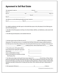 AdamsĀ® Agreement To Sell Real Estate