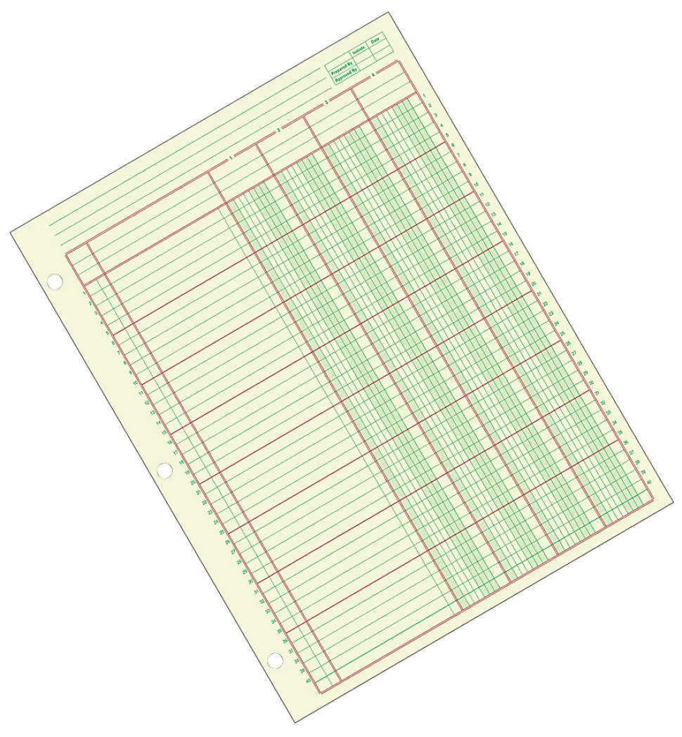 Adams® Analysis Pad, 8 1/2" x 11", 100 Pages (50 Sheets), 4 Columns, Green