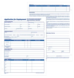 AdamsĀ® Application for Employment, Pack Of 2