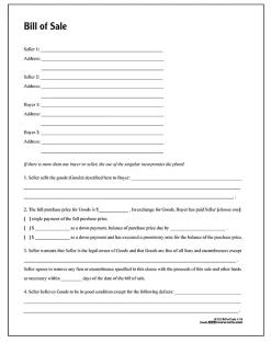 AdamsĀ® Bill of Sale