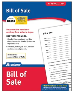 Adams® Bill of Sale