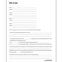 Adams® Bill of Sale