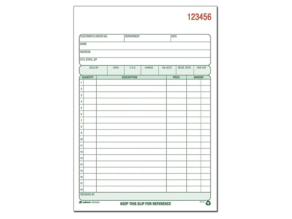 Adams® Carbonless General Purpose Book, 5 9/16" x 8 7/16", 2-Part, White/Canary