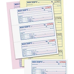 AdamsĀ® Carbonless Money/Rent Receipt Book, 3-Part, 7 5/8" x 11", Book Of 100 Sets