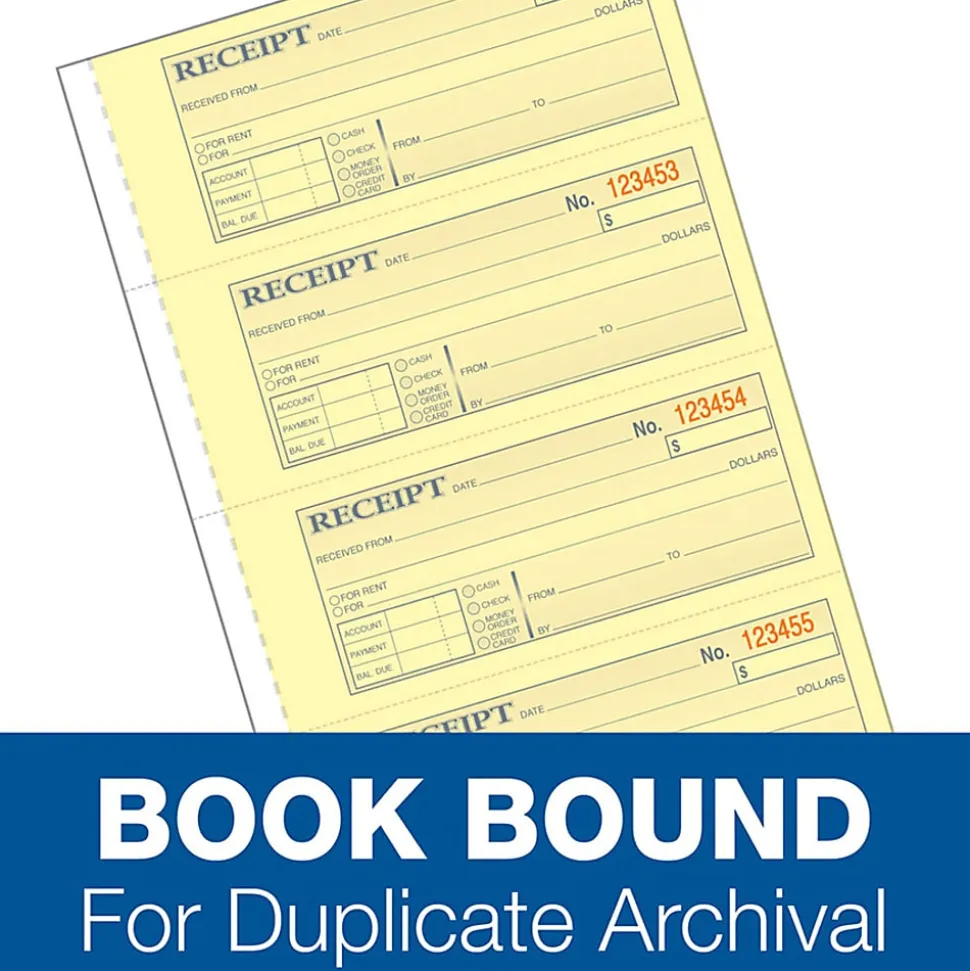 Adams® Carbonless Money/Rent Receipt Book, 3-Part, 7 5/8" x 11", Book Of 100 Sets