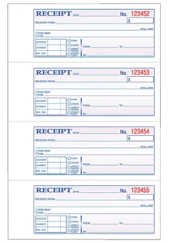 Adams® Carbonless Money/Rent Receipt Book, 3-Part, 7 5/8