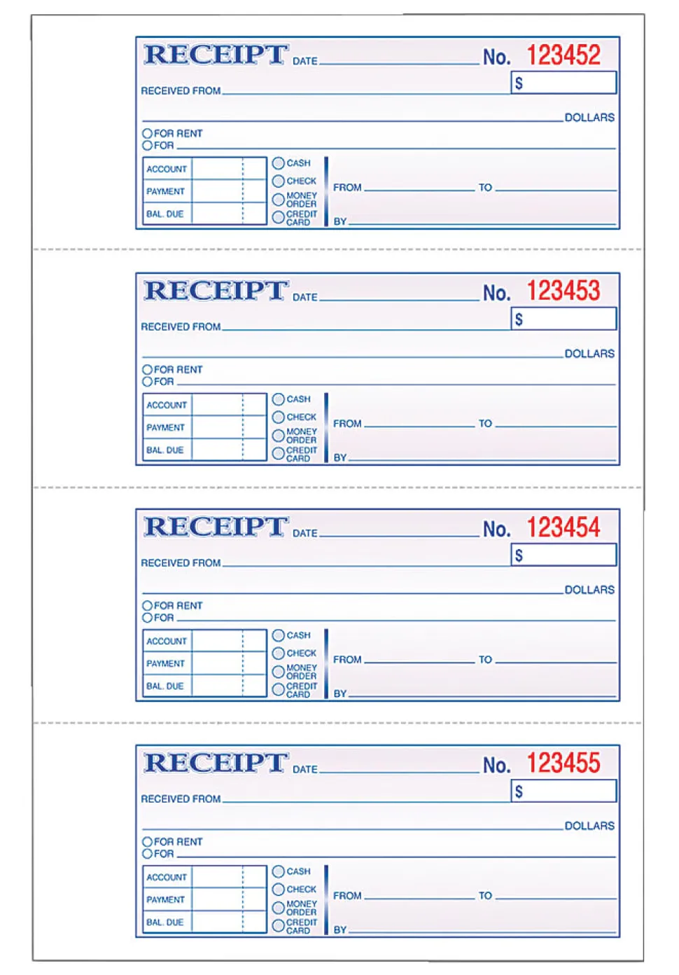 Adams® Carbonless Money/Rent Receipt Book, 3-Part, 7 5/8" x 11", Book Of 100 Sets