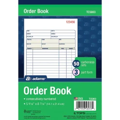Adams® Carbonless Order Books, 5 9/16