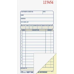 Adams® Carbonless 2-Part Sales Book, 3 11/32