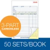 Adams® Carbonless 3-Part Sales Book, 5 9/16" x 8 7/16", Pack Of 50 Sets