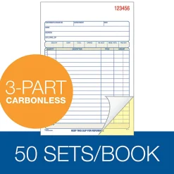 Adams® Carbonless 3-Part Sales Book, 5 9/16" x 8 7/16", Pack Of 50 Sets