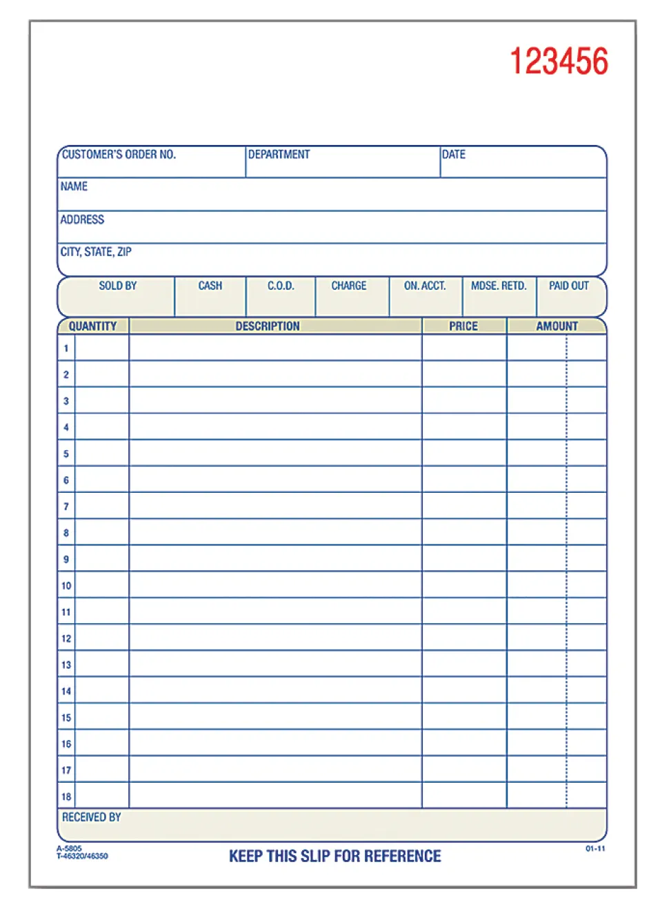 Adams® Carbonless 3-Part Sales Book, 5 9/16" x 8 7/16", Pack Of 50 Sets
