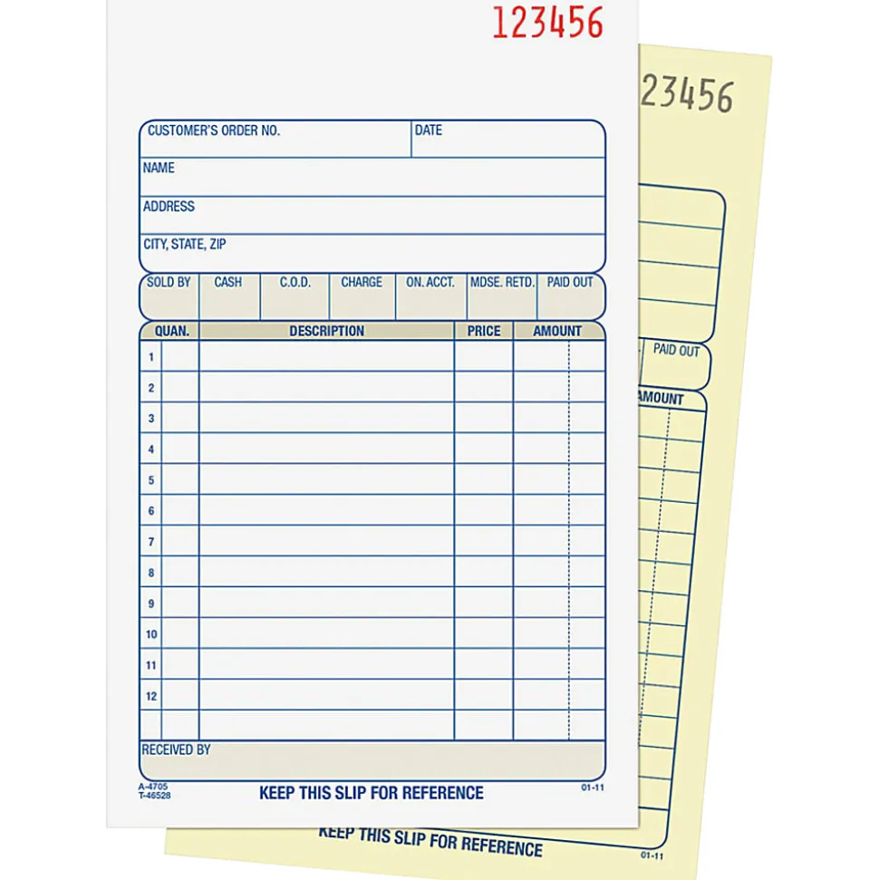 Adams® Carbonless 2-Part Sales Book, 4 3/16" x 7 3/16"