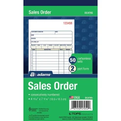 Adams® Carbonless 2-Part Sales Book, 4 3/16