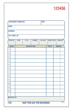Adams® Carbonless 2-Part Sales Book, 4 3/16