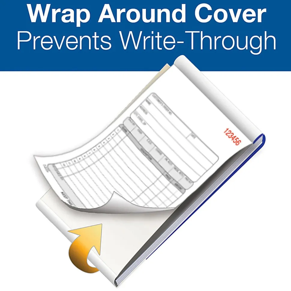Adams® Carbonless 3-Part Sales Book, 3 11/32" x 7 3/16"