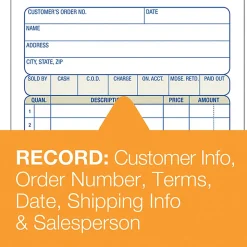 Adams® Carbonless 3-Part Sales Book, 3 11/32