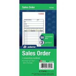 Adams® Carbonless 3-Part Sales Book, 3 11/32