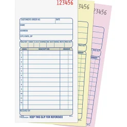 Adams® Carbonless 3-Part Sales Book, 3 11/32