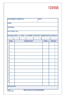 Adams® Carbonless 3-Part Sales Book, 4 3/16