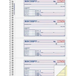 Adams® Carbonless 2-Part Spiral Money/Rent Receipt Book, 7 5/8