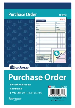 Adams® Carbonless Purchase Order Book, 5 9/16