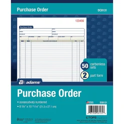 Adams® Carbonless Purchase Order Book, 8 3/8