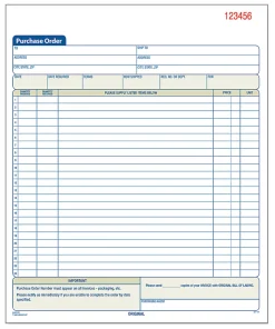 AdamsĀ® Carbonless Purchase Order Book, 8 3/8" x 10 11/16", 3-Part, 50 Set Pad